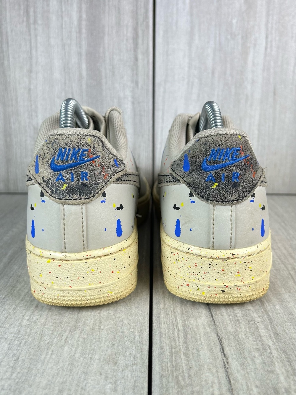 Nike Air Force 1 One LV8 Taupe Paint Splatter Sneaker Shoes Womens Size 8.5 7Y - Picture 8 of 11